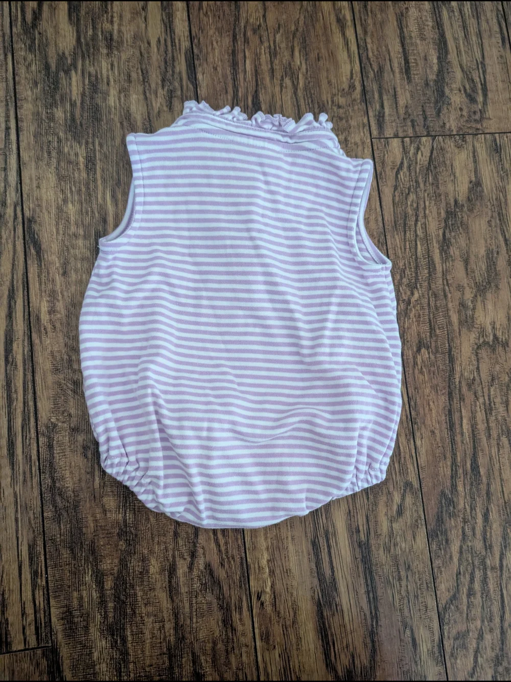 Little English Purple and White Striped Baby Romper 100% Cotton Size 6m